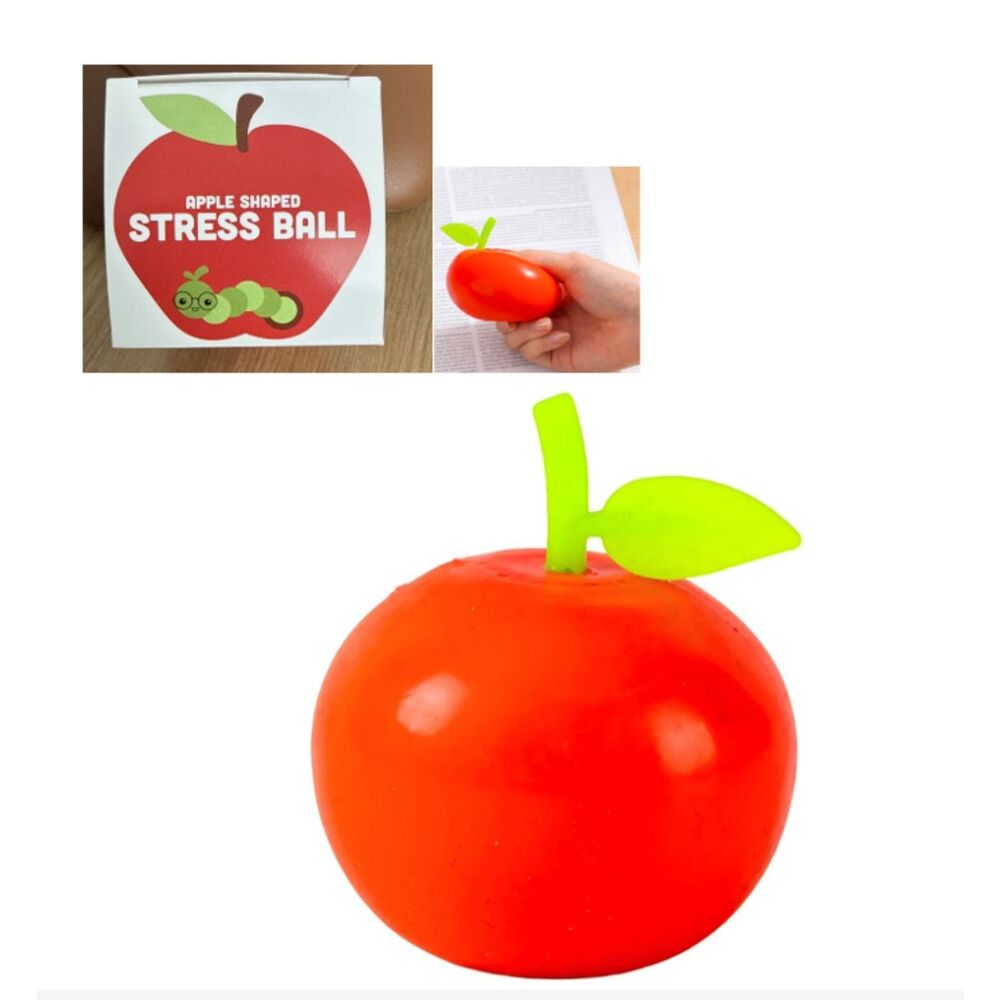 Apple Shaped Stress Ball Collectible - Red Apple Squishy Foam Squeeze Toy